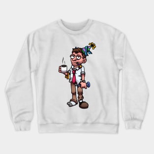 Man With Hangover After Party Crewneck Sweatshirt